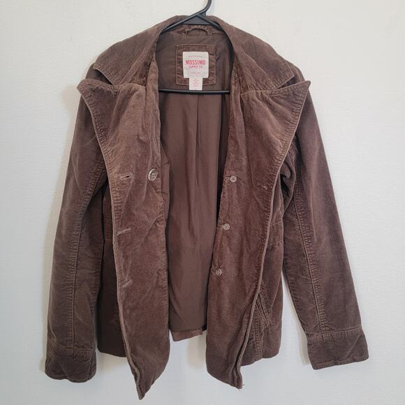 Mossimo Utility Brown Jacket Small Brush Corduroy Y2K Double Breasted Chore Coat - Picture 3 of 15